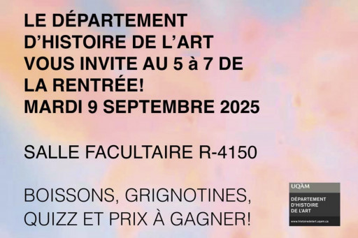 Rentrée d'automne 2025 au Département d'histoire de l'art