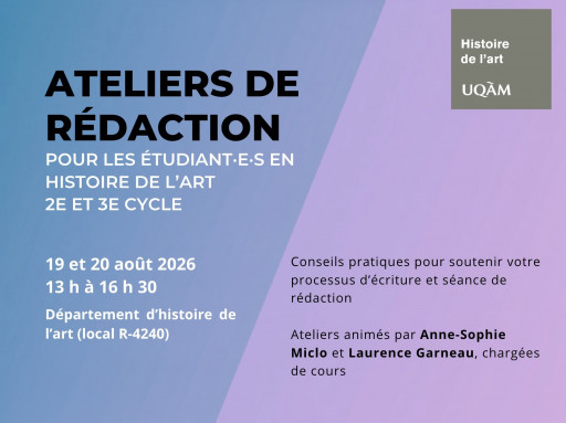 Atelier de rédaction pour les étudiantes et étudiants de cycles supérieurs