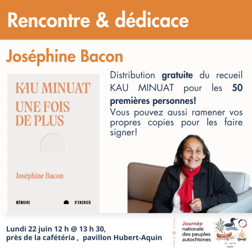 Séance rencontre et dédicace avec Joséphine Bacon