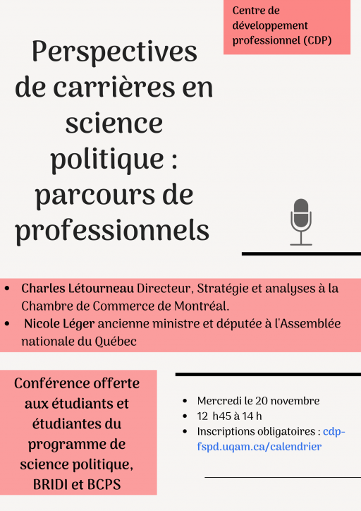 Perspectives de carrières en science politique : parcours de professionnels