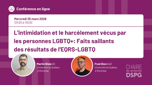 L'intimidation et le harcèlement vécus par les personnes LGBTQ+: Faits saillants des résultats de l'EQRS-LGBTQ