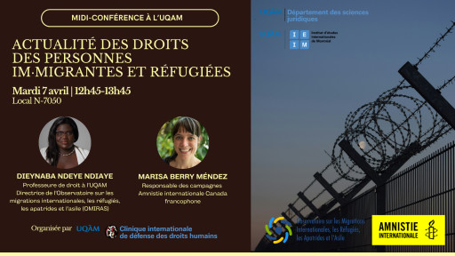 Midi-conférence: «Actualité des droits des personnes immigrantes et réfugiées»