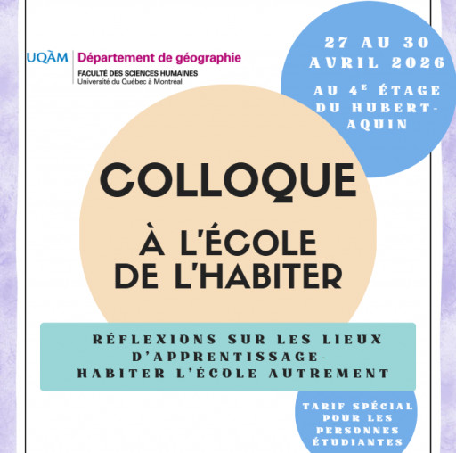 Colloque - À l'école de l'habiter