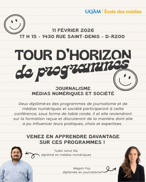 Après les études en médias numériques et en journalisme: discussion avec des personnes diplômées