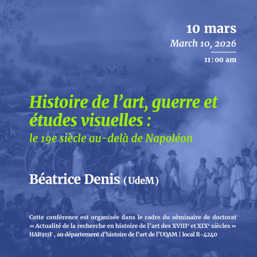 Histoire de l'art, guerre et études visuelles: le 19e siècle au-delà de Napoléon