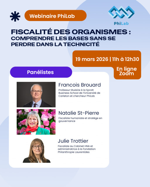 Webinaire PhiLab: «Fiscalité des organismes: comprendre les bases sans se perdre dans la technicité»
