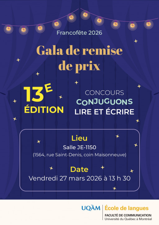 Gala de remise de prix - Concours «Conjuguons lire et écrire»
