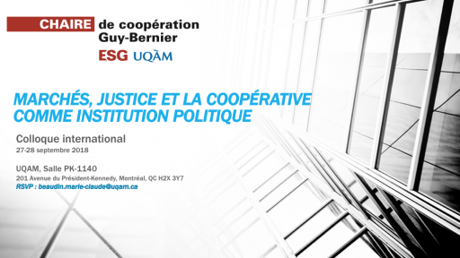 Marchés, justice et la coopérative comme institution politique