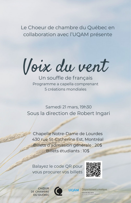Concert avec le chef, directeur artistique et compositeur Robert Ingari et le Choeur de chambre du Québec