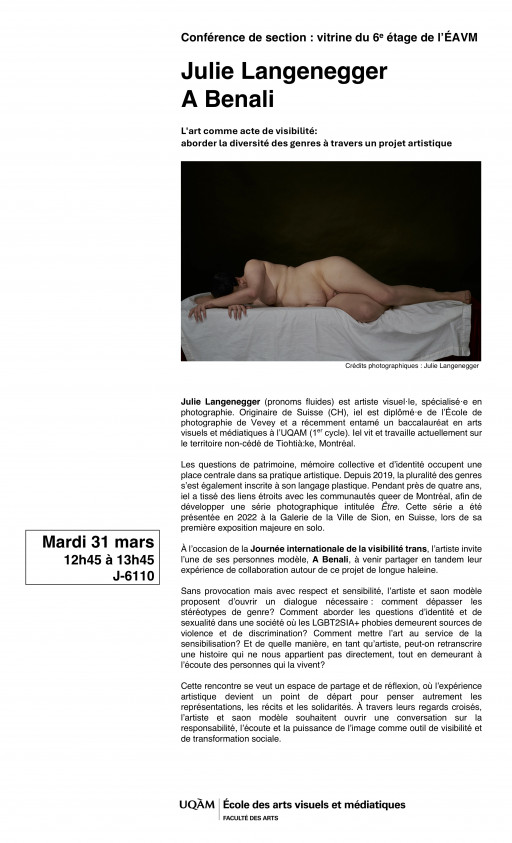 L'art comme acte de visibilité: aborder la diversité des genres à travers un projet artistique