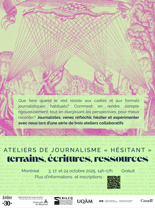 Troisième séance des ateliers de journalisme «hésitant»: terrains, écritures, ressources