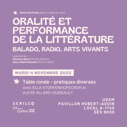 «Pratiques diverses», avec Ella Stürzenhofecker et Alexe Allard-Dussault