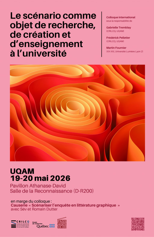 Colloque international: «Le scénario comme objet de recherche, de création et d'enseignement à l'université»