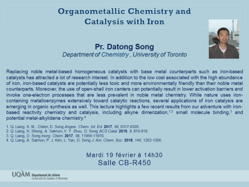 Pr. Datong Song, Department of Chemistry , University of Toronto