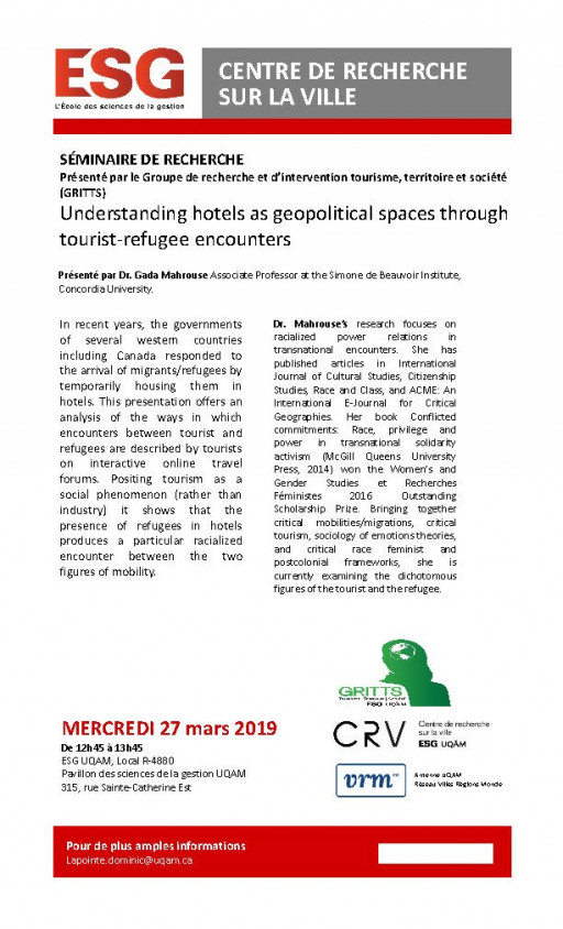 Understanding hotels as geopolitical spaces through tourist-refugee encounters