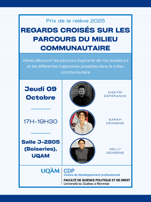Prix de la relève 2025 de la FSPD: «Regards croisés sur les parcours du milieu communautaire»