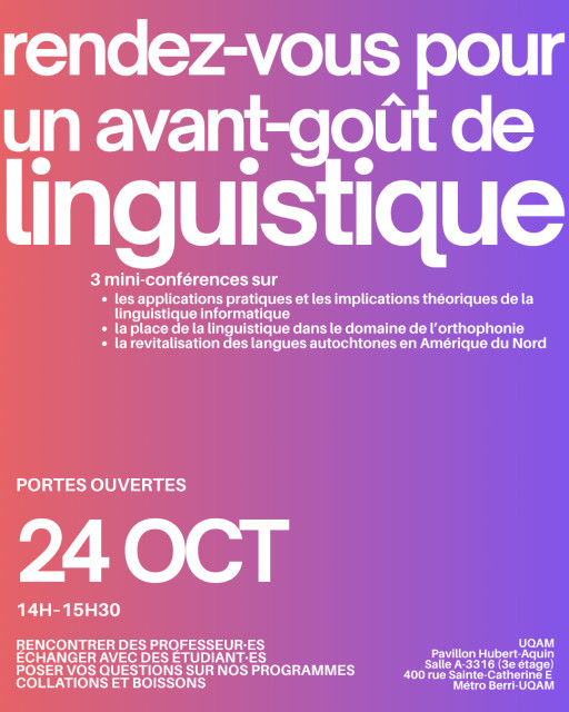 Rendez-vous pour un avant-goût de linguistique