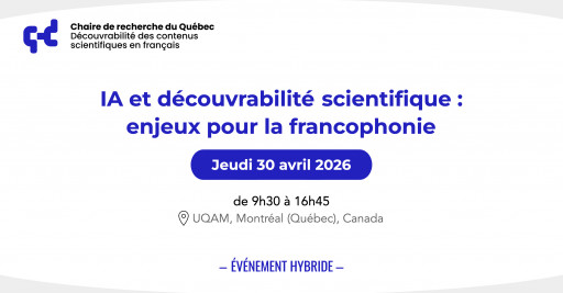 Journée d’étude: «IA et découvrabilité scientifique : enjeux pour la francophonie»