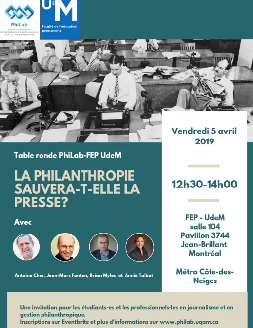 La philanthropie sauvera-t-elle la presse?