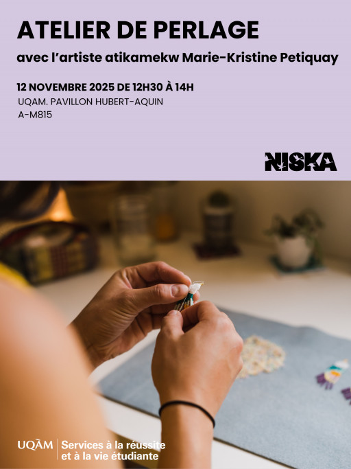 Atelier de perlage avec l'artiste atikamekw Marie-Kristine Petiquay