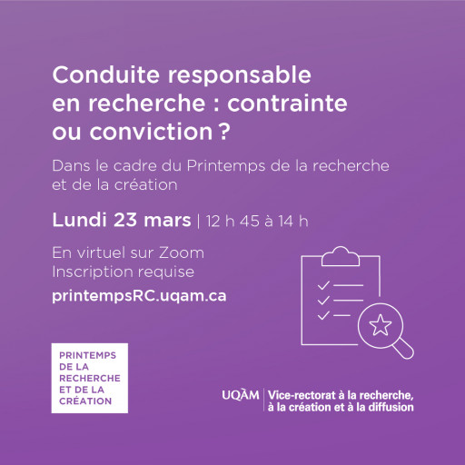 Conduite responsable en recherche: contrainte ou conviction?